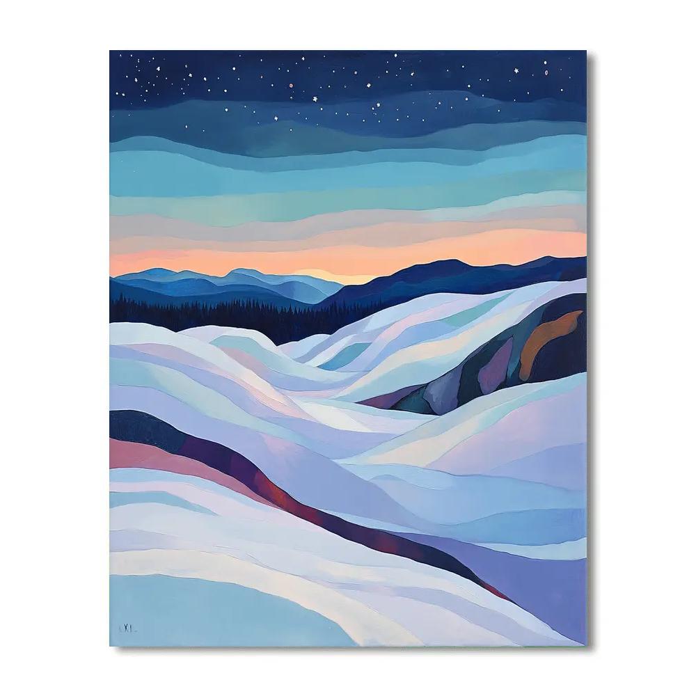 A.Y. Jackson Inspired Polar Night Snowfields In Colorful Silence Paint by numbers art