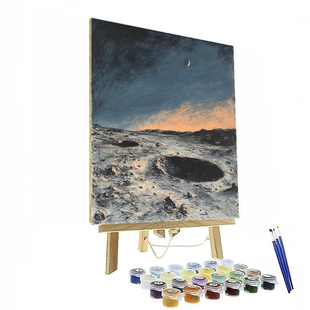 Edgar Degas Inspired Crater Shadows On A Distant Moon Number painting