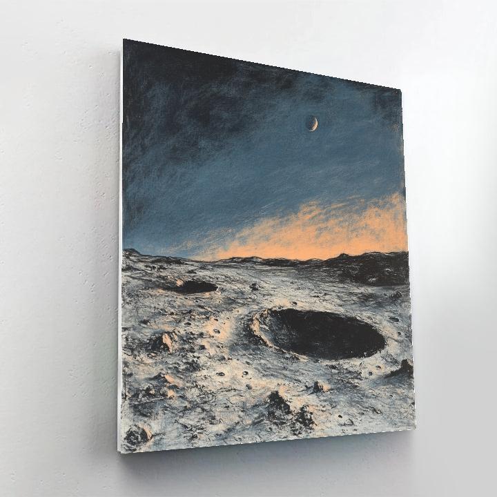 Edgar Degas Inspired Crater Shadows On A Distant Moon Number painting
