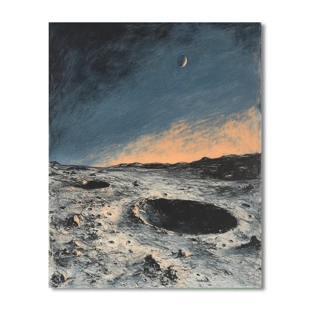 Edgar Degas Inspired Crater Shadows On A Distant Moon Number painting