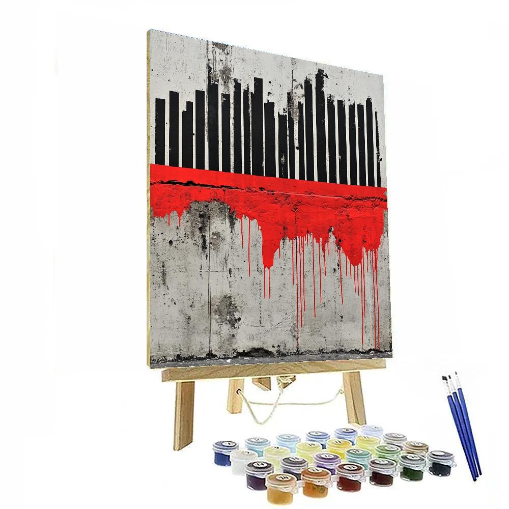 Banksy Inspired Barcode Horizon Of Silence Painting by numbers kit