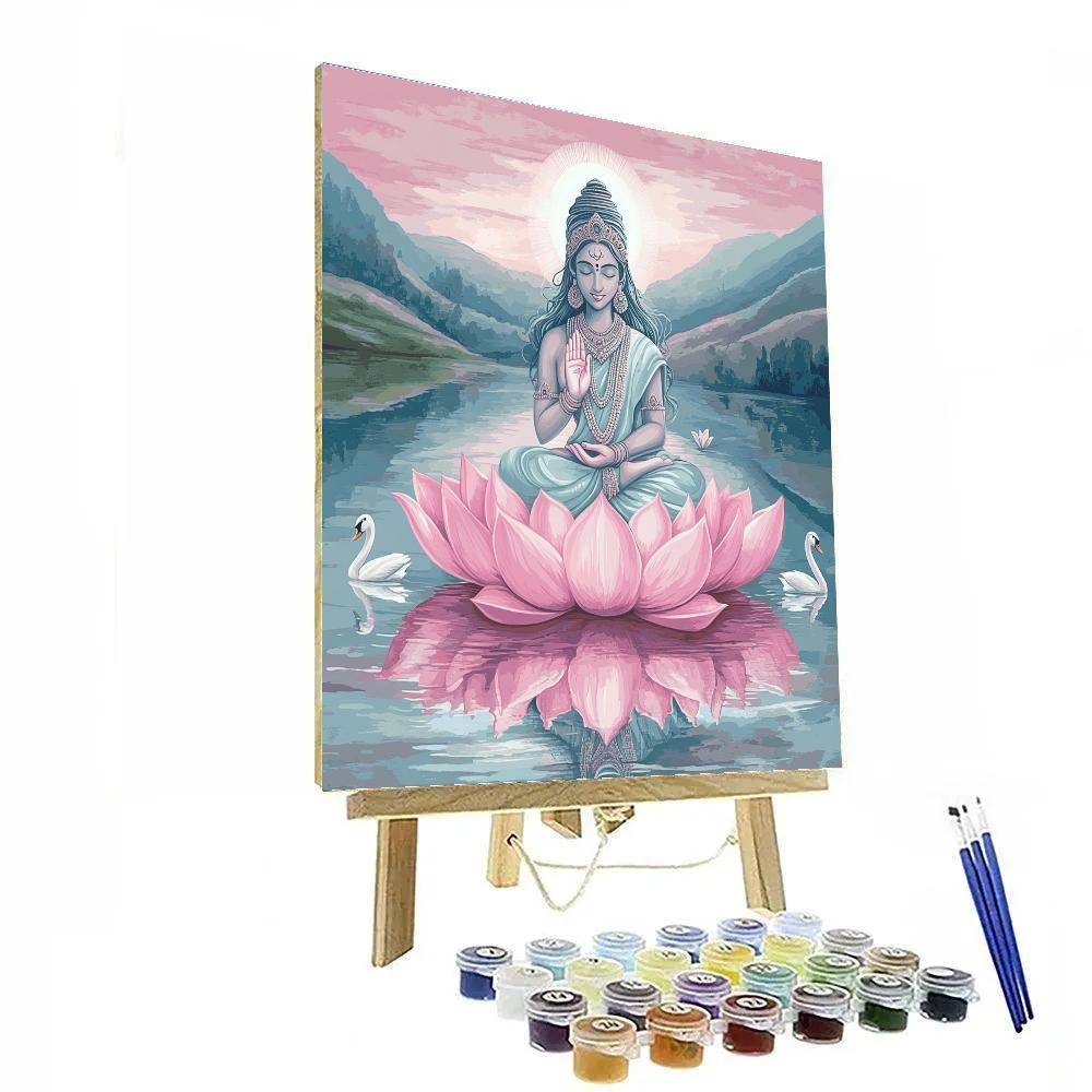 Lotus Mirror Lake Parvati Meditation Painting by numbers kit