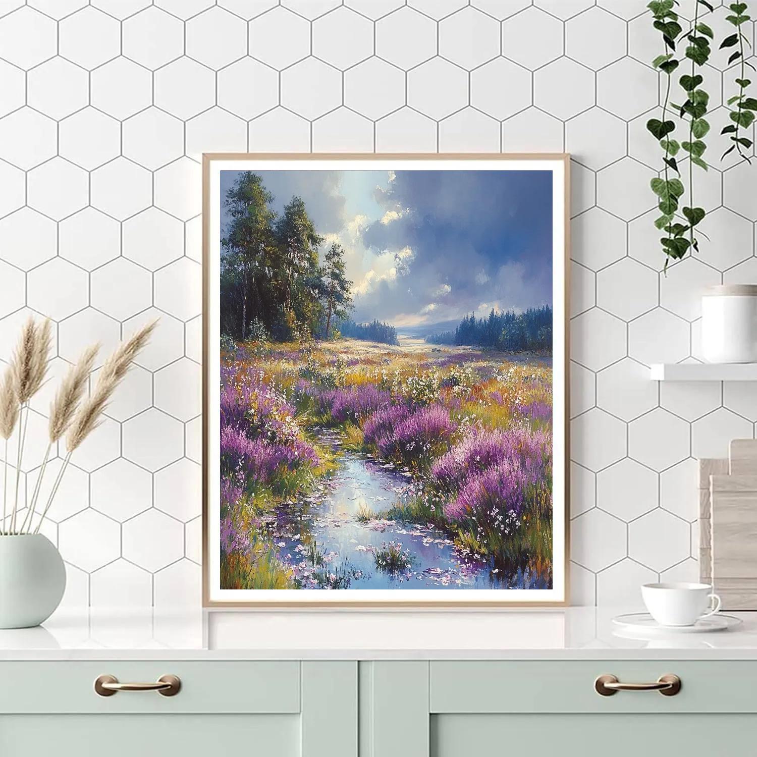 Claude Monet Inspired Heather Meadow After Summer Rain Number painting