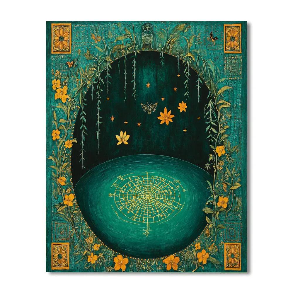 Frida Kahlo Inspired Cenote Of Memories Star Map Number painting