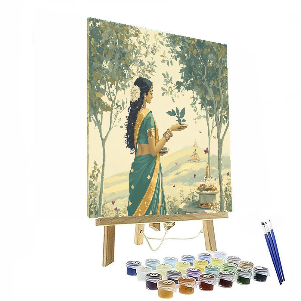 Parvati Crowned In Forest Of Bilva Leaves DIY paint by numbers