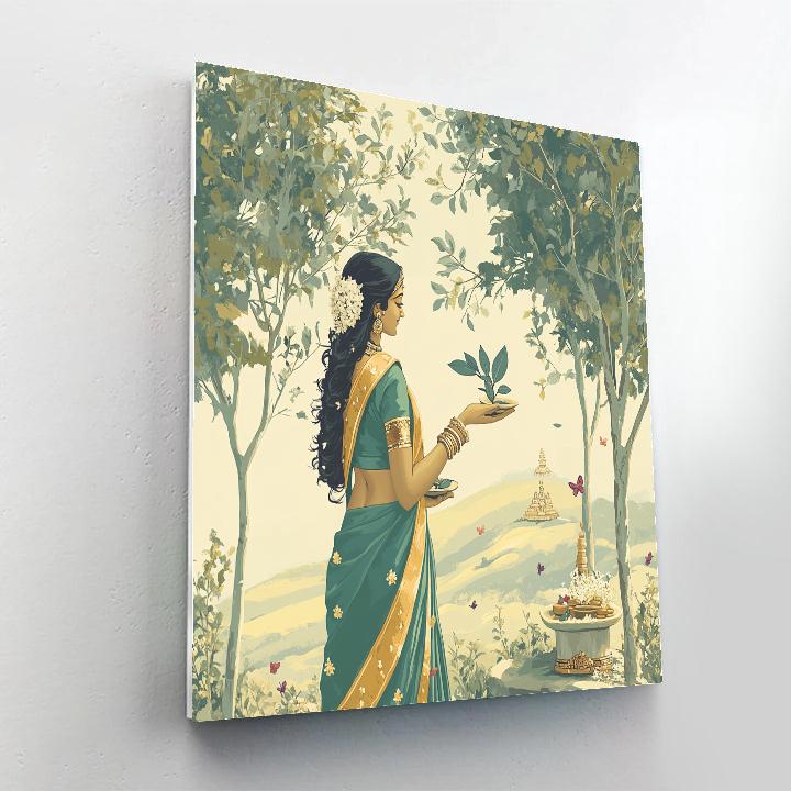 Parvati Crowned In Forest Of Bilva Leaves DIY paint by numbers