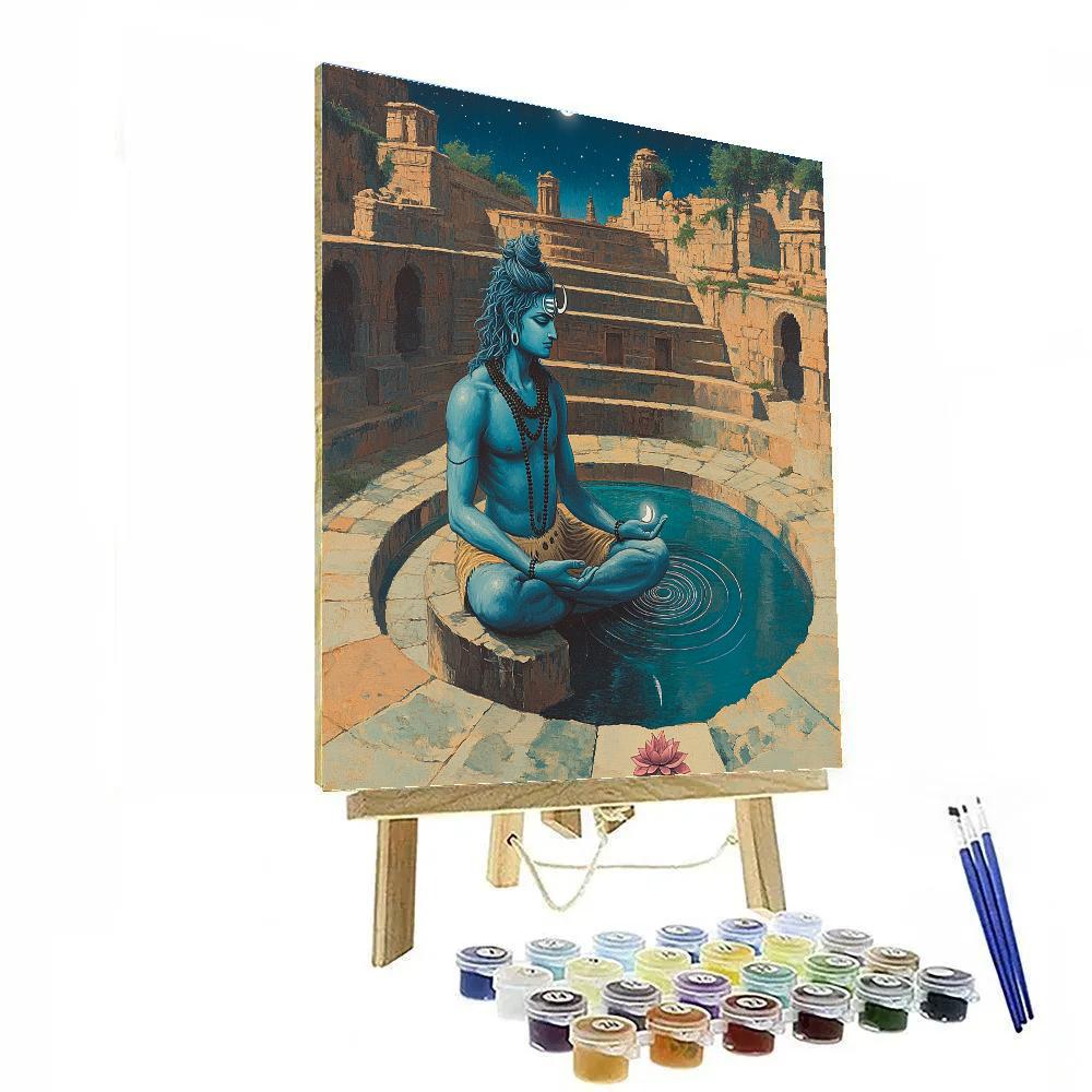 Starlit Stepwell Of Shiva Resonance painting number kit