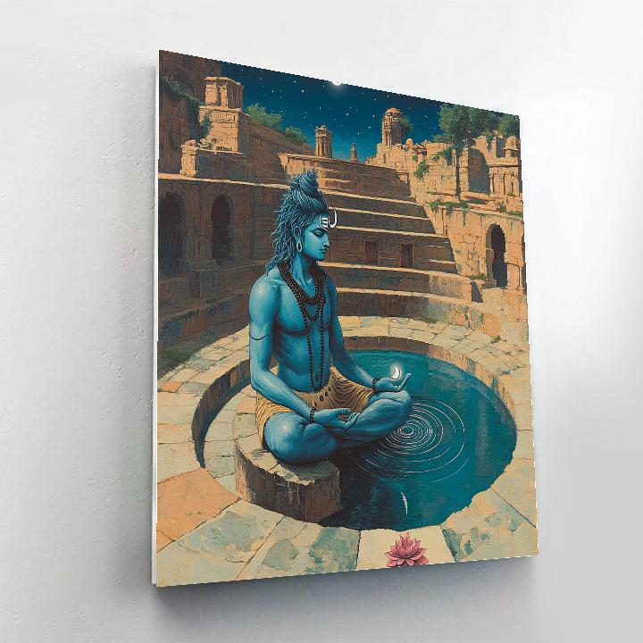 Starlit Stepwell Of Shiva Resonance painting number kit