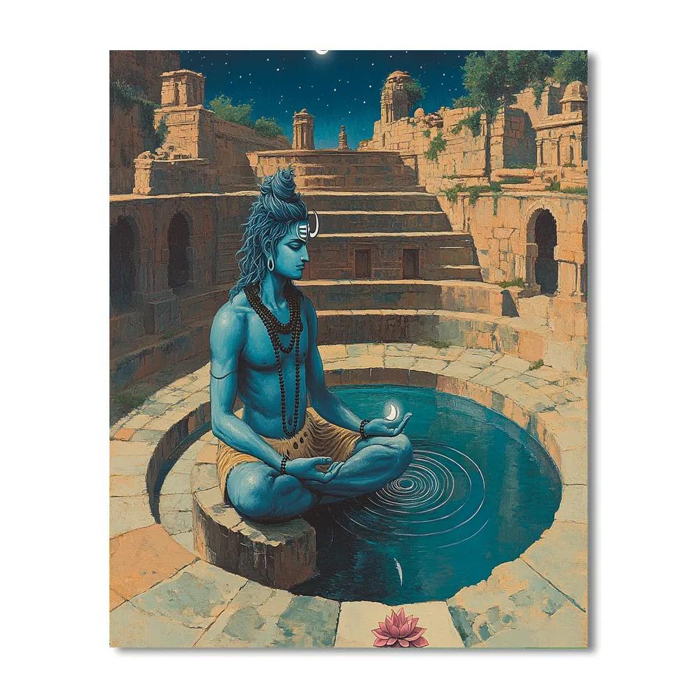 Starlit Stepwell Of Shiva Resonance painting number kit
