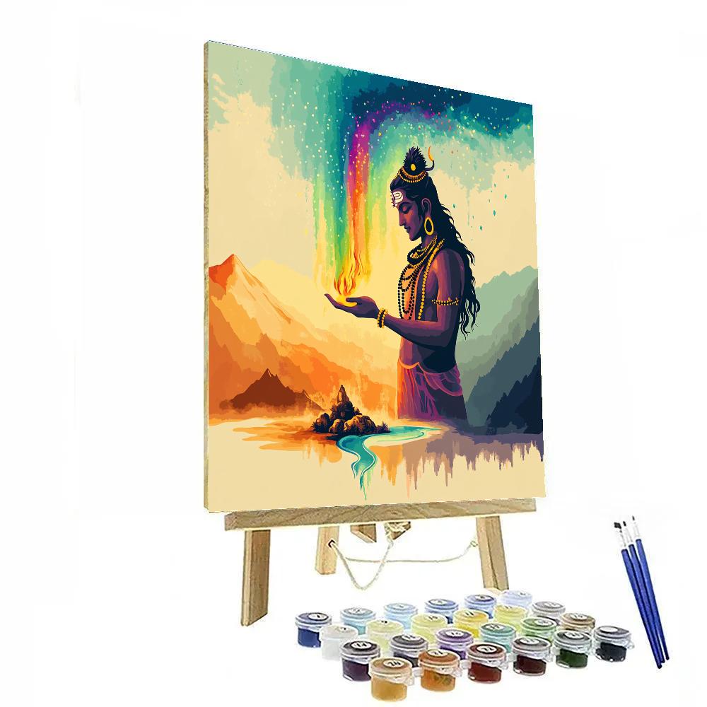 Aurora Forged Trident, Devotion To Shiva Number painting