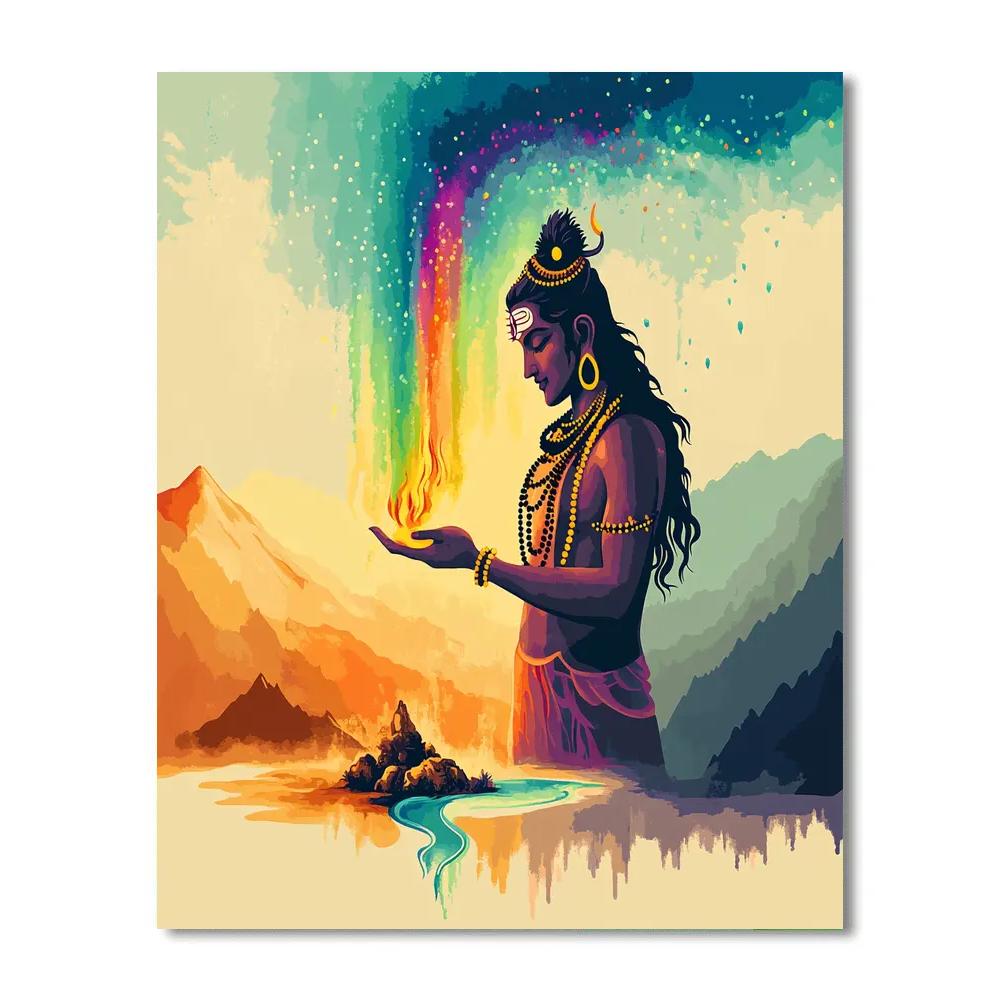 Aurora Forged Trident, Devotion To Shiva Number painting