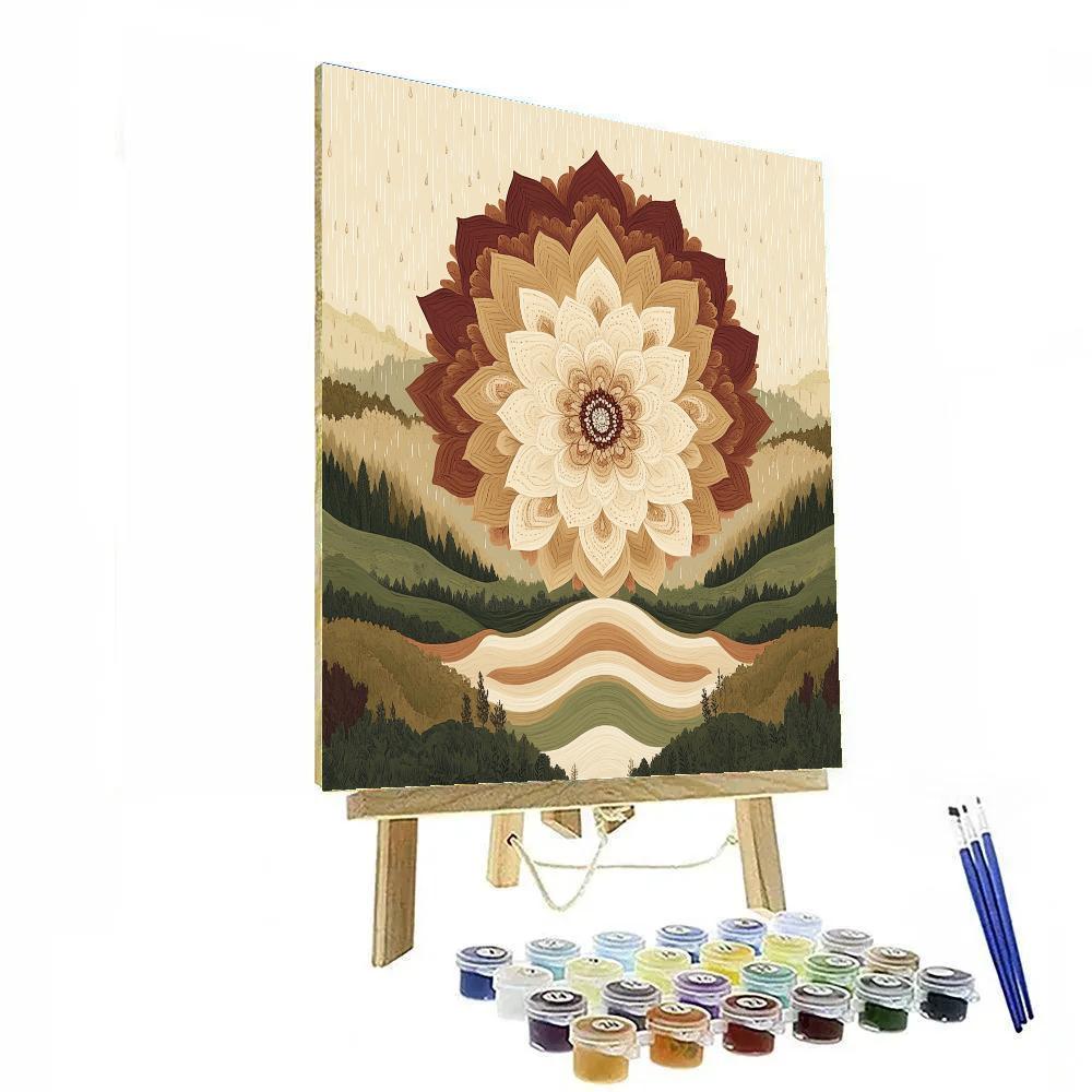 Nandalal Bose Inspired Monsoon Earth Mandala Numbered painting kits