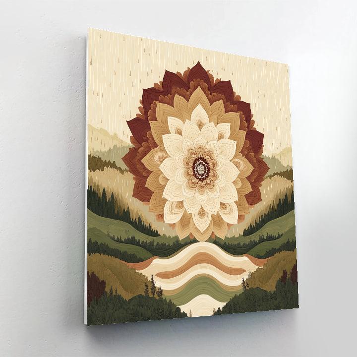 Nandalal Bose Inspired Monsoon Earth Mandala Numbered painting kits