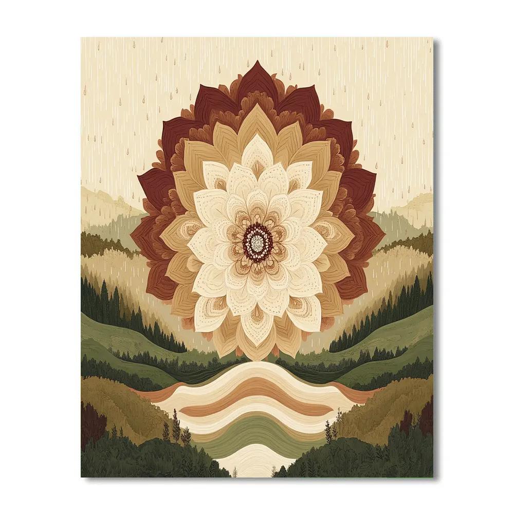 Nandalal Bose Inspired Monsoon Earth Mandala Numbered painting kits