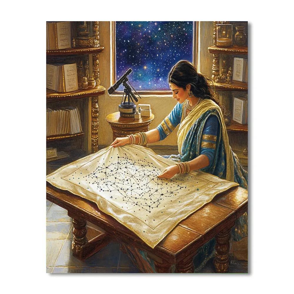 Parvati Star Map Weaver In Cosmic Studio painting number kit