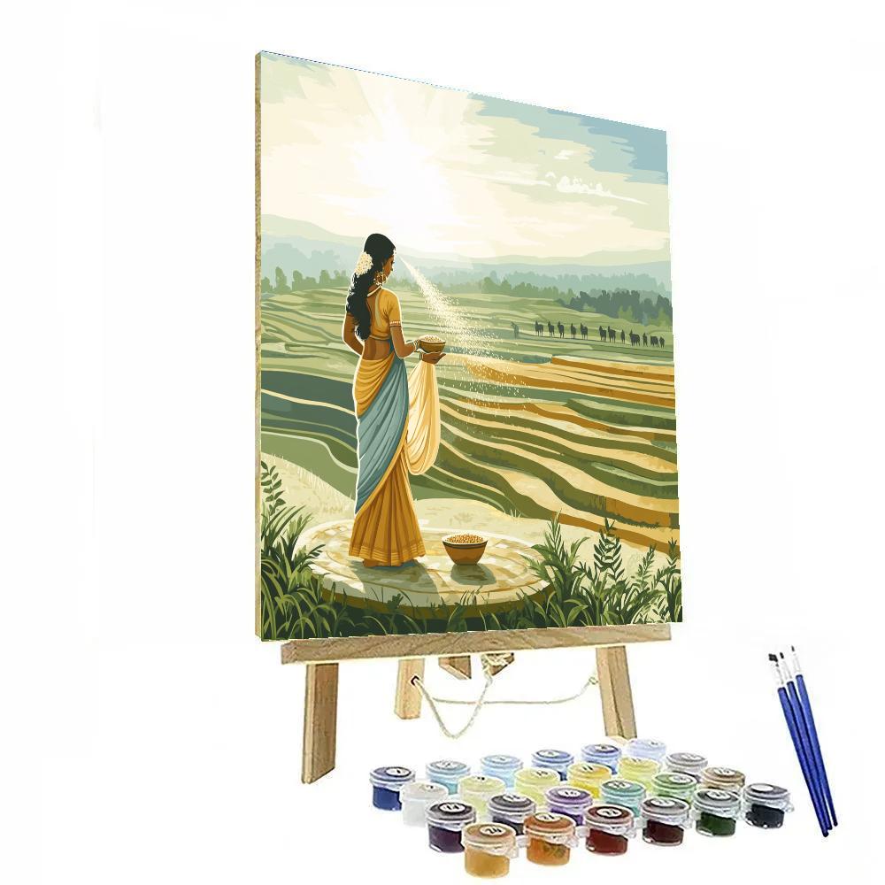 Parvati Blessing The Harvest Terrace Fields DIY paint by numbers