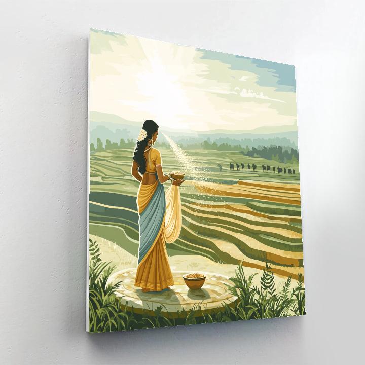 Parvati Blessing The Harvest Terrace Fields DIY paint by numbers