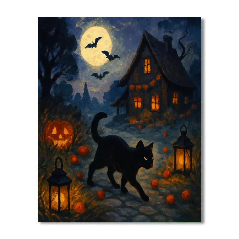 Lanterns Along The Cinder Orchard painting number kit