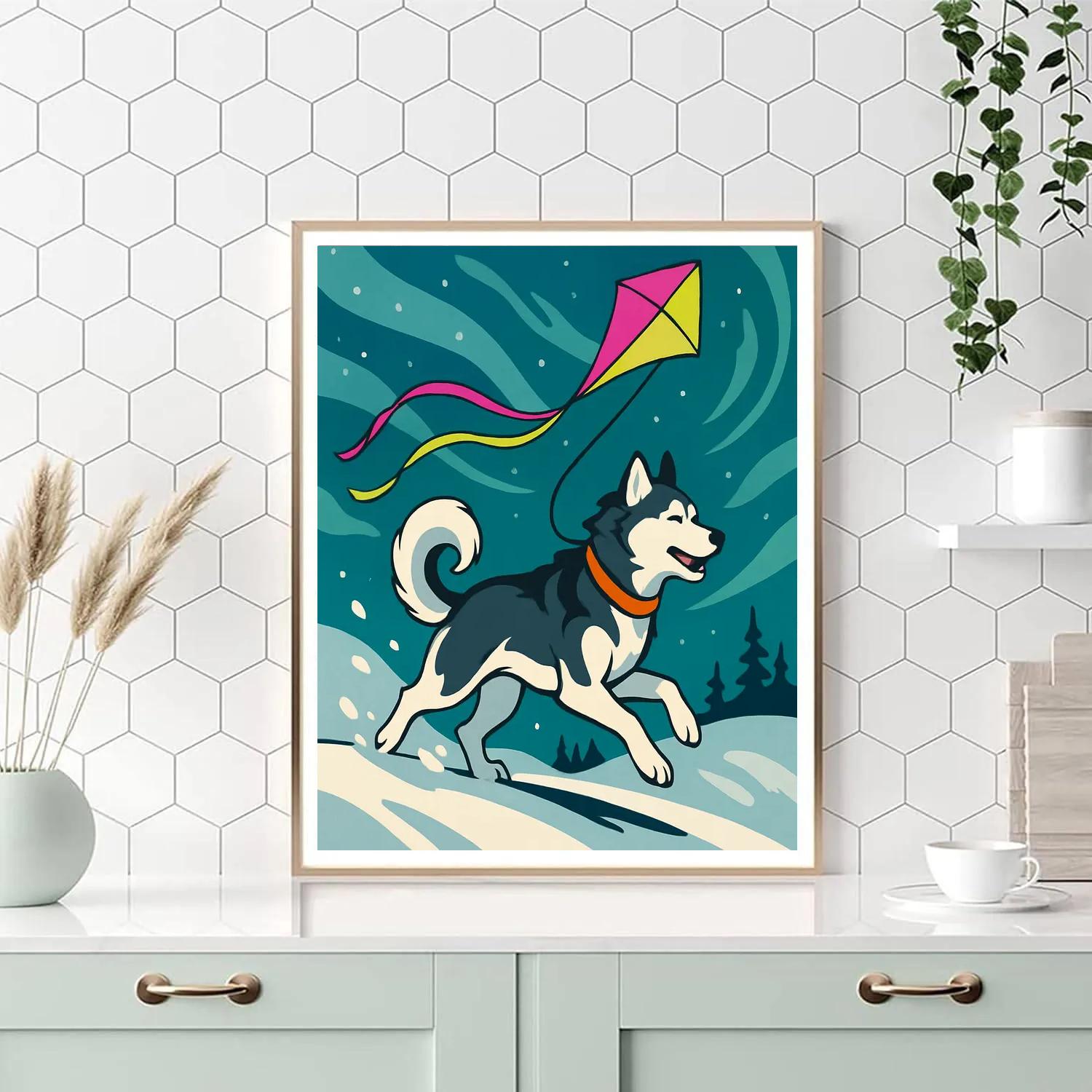 Aurora Kite Runner Dog Numbered painting kits