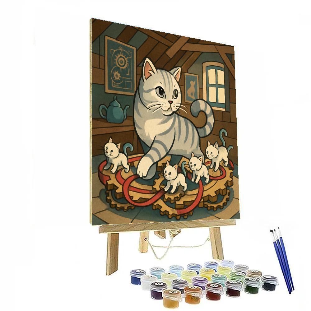 Clockwork Carousel Cat Parade paint by color