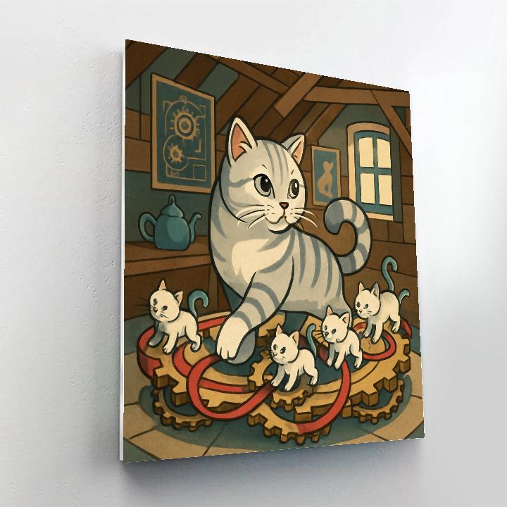 Clockwork Carousel Cat Parade paint by color