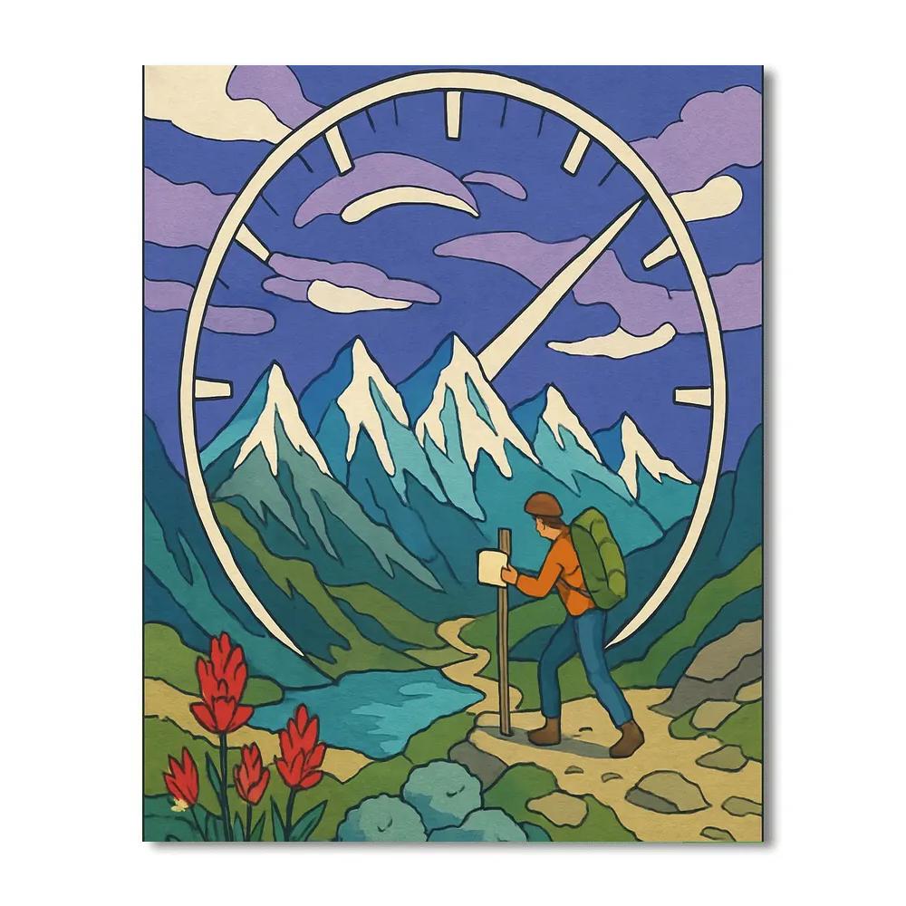 Weather Dial Mountain Panorama Numbered painting kits