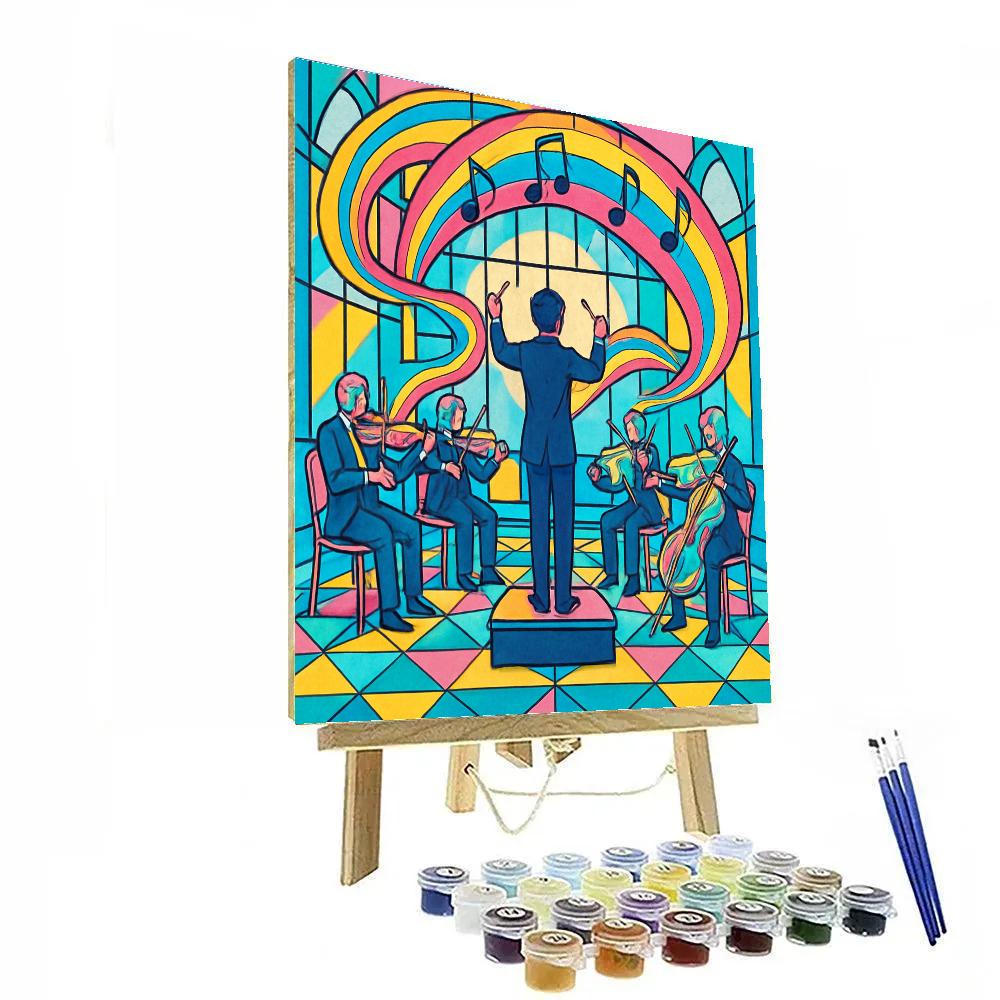 Music Prism Orchestra In A Glass Atrium Painting by numbers kit