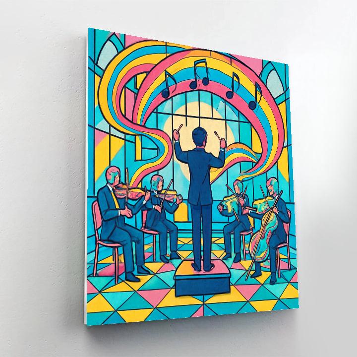 Music Prism Orchestra In A Glass Atrium Painting by numbers kit