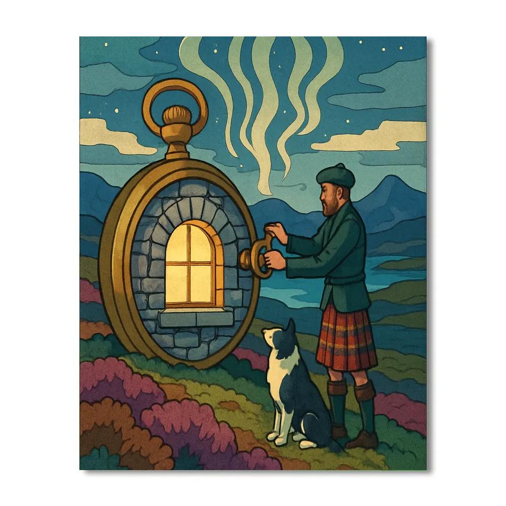 Clockwork Bothy In Scotland Twilight Number painting