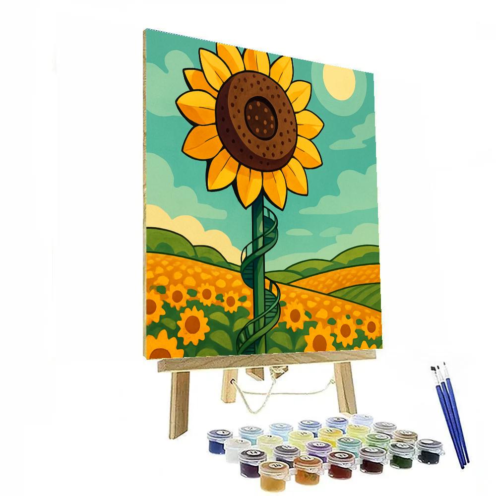Clockwork Sunflower Observatory Number painting