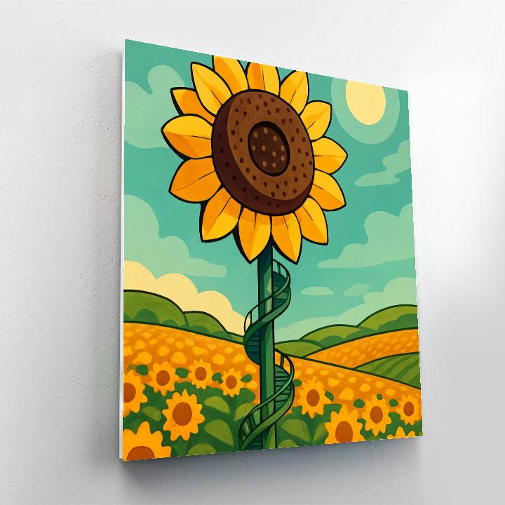 Clockwork Sunflower Observatory Number painting
