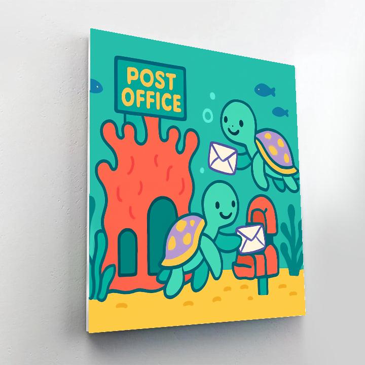 Coral Reef Post Office Run By Sea Turtles DIY paint by numbers