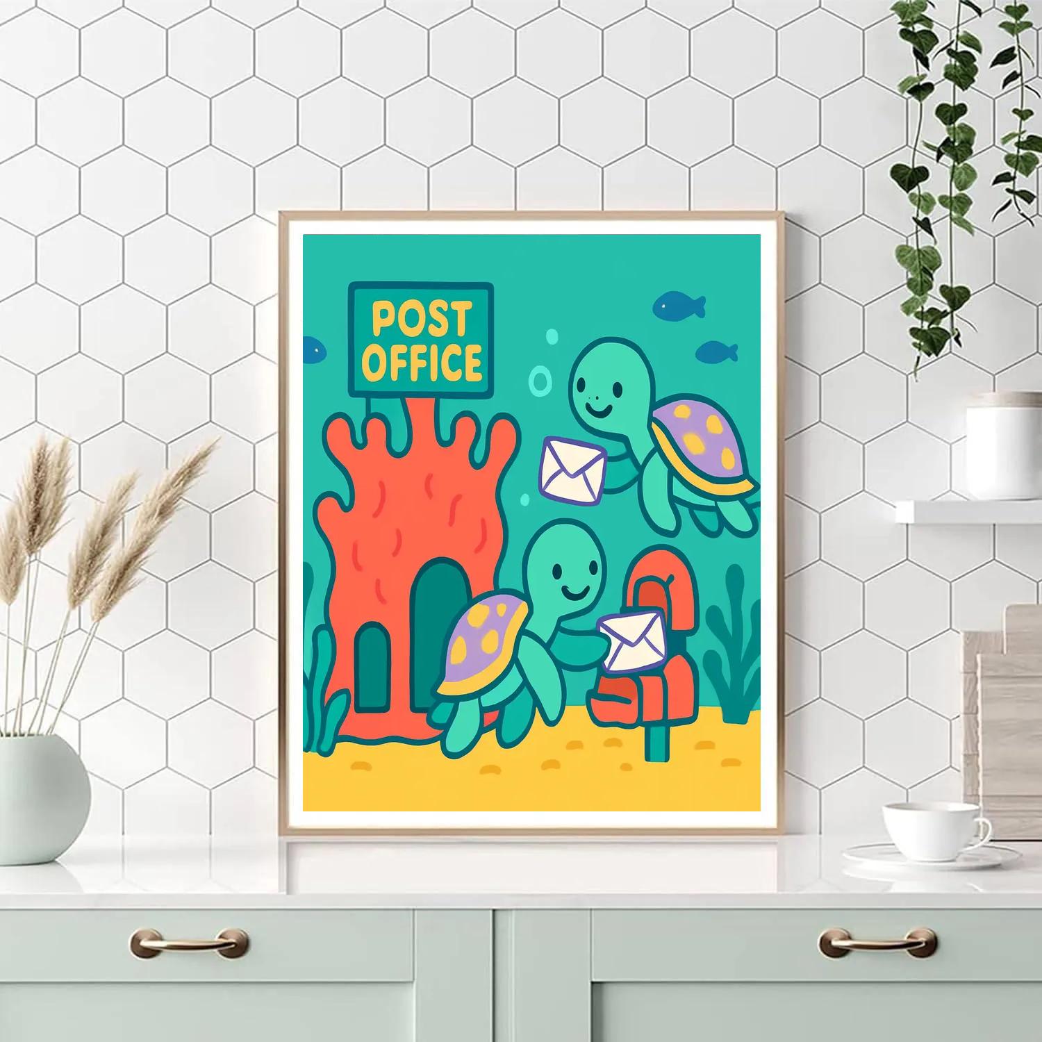 Coral Reef Post Office Run By Sea Turtles DIY paint by numbers