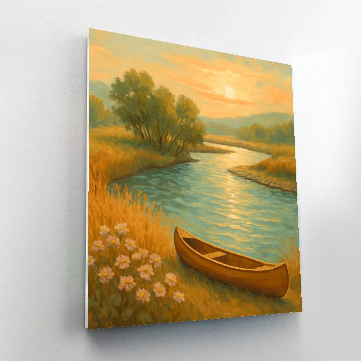 Sunrise Over The Amber Reed Riverbend DIY paint by numbers