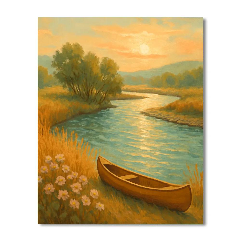 Sunrise Over The Amber Reed Riverbend DIY paint by numbers