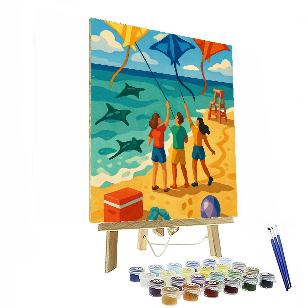 Kite Festival At The Beach Paint by numbers art