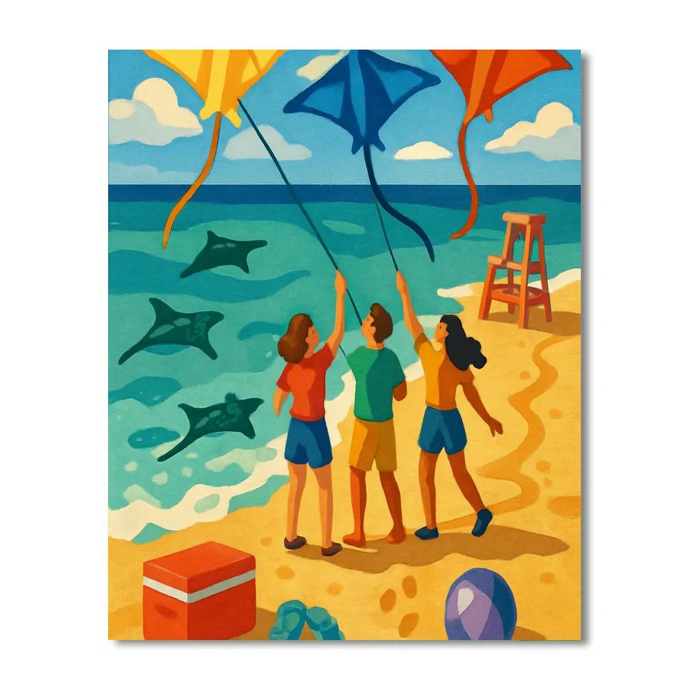 Kite Festival At The Beach Paint by numbers art
