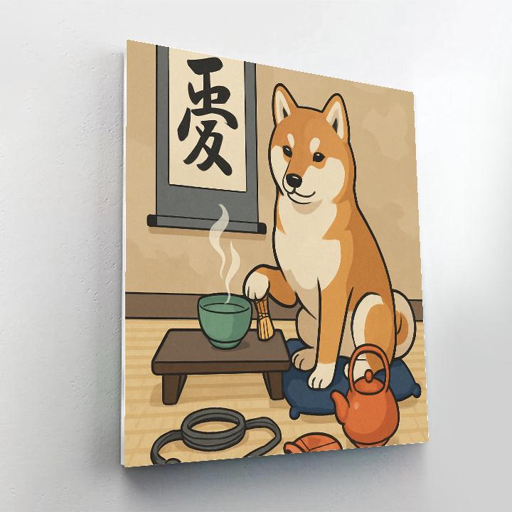 Tea House Companion With Dog painting number kit