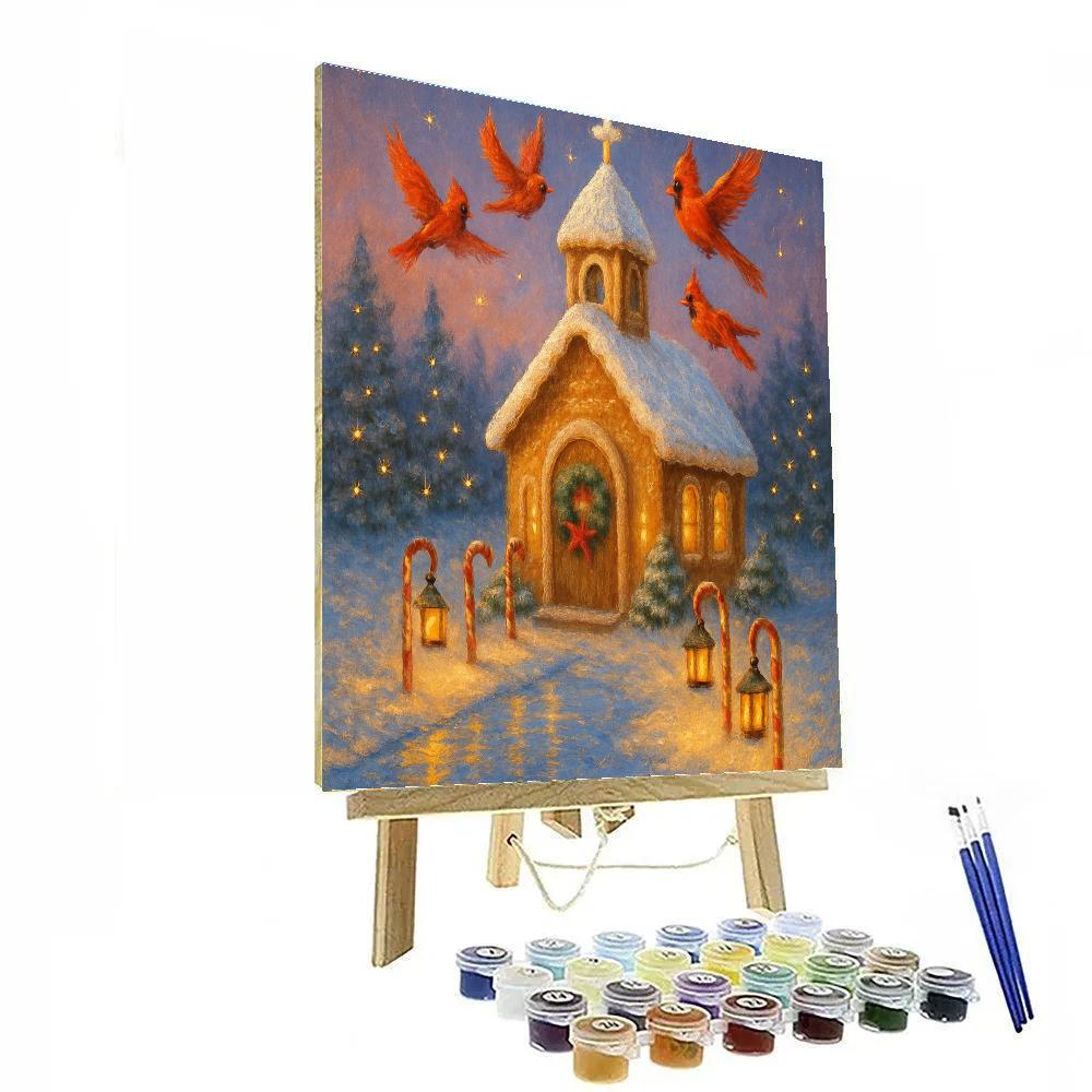 Lantern Path To The Gingerbread Chapel Numbered painting kits