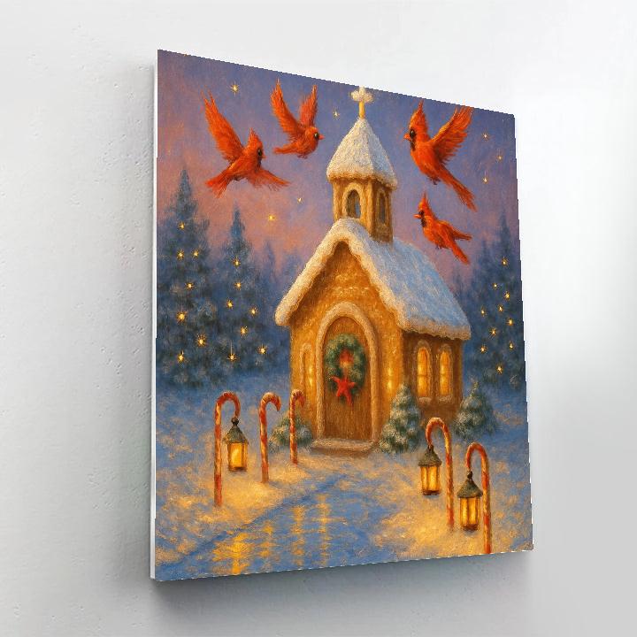 Lantern Path To The Gingerbread Chapel Numbered painting kits