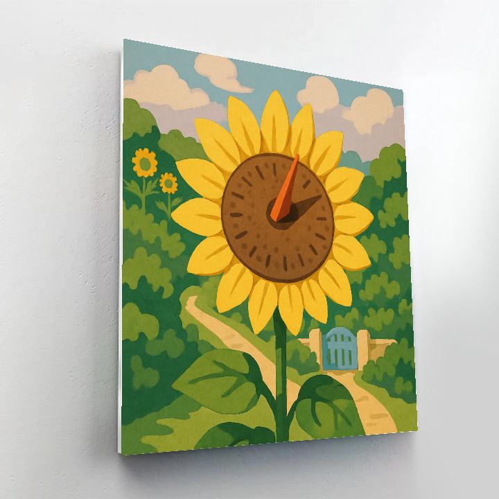 Garden Path With Sunflower Sundial paint by color