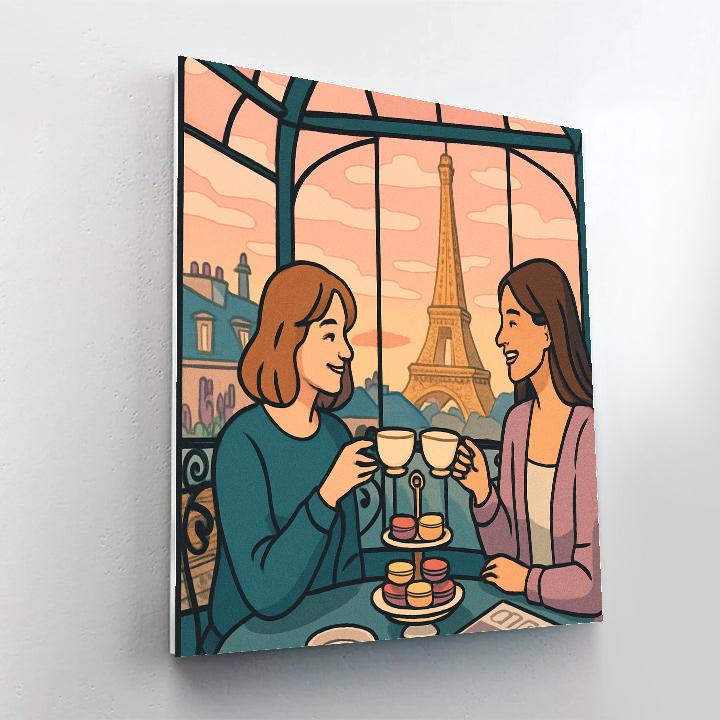 Eiffel Tower Tea Salon In Paris paint by number