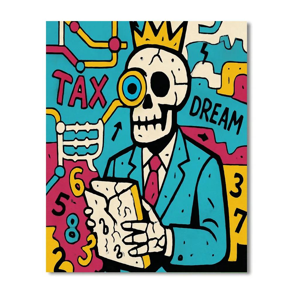 Neon Ledger Basquiat Painting by numbers kit