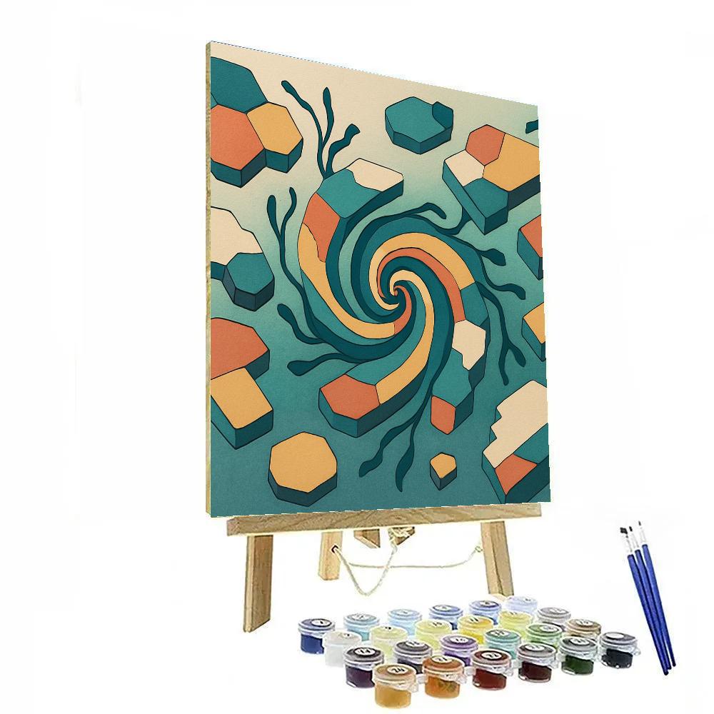 Tessellated Drift Abstract Atlas paint by number