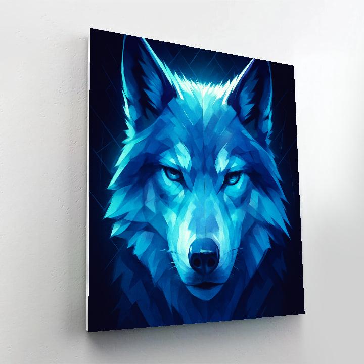 Midnight Glacier Wolf Focus paint by number