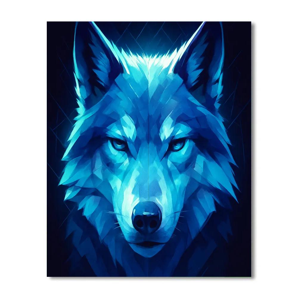 Midnight Glacier Wolf Focus paint by number