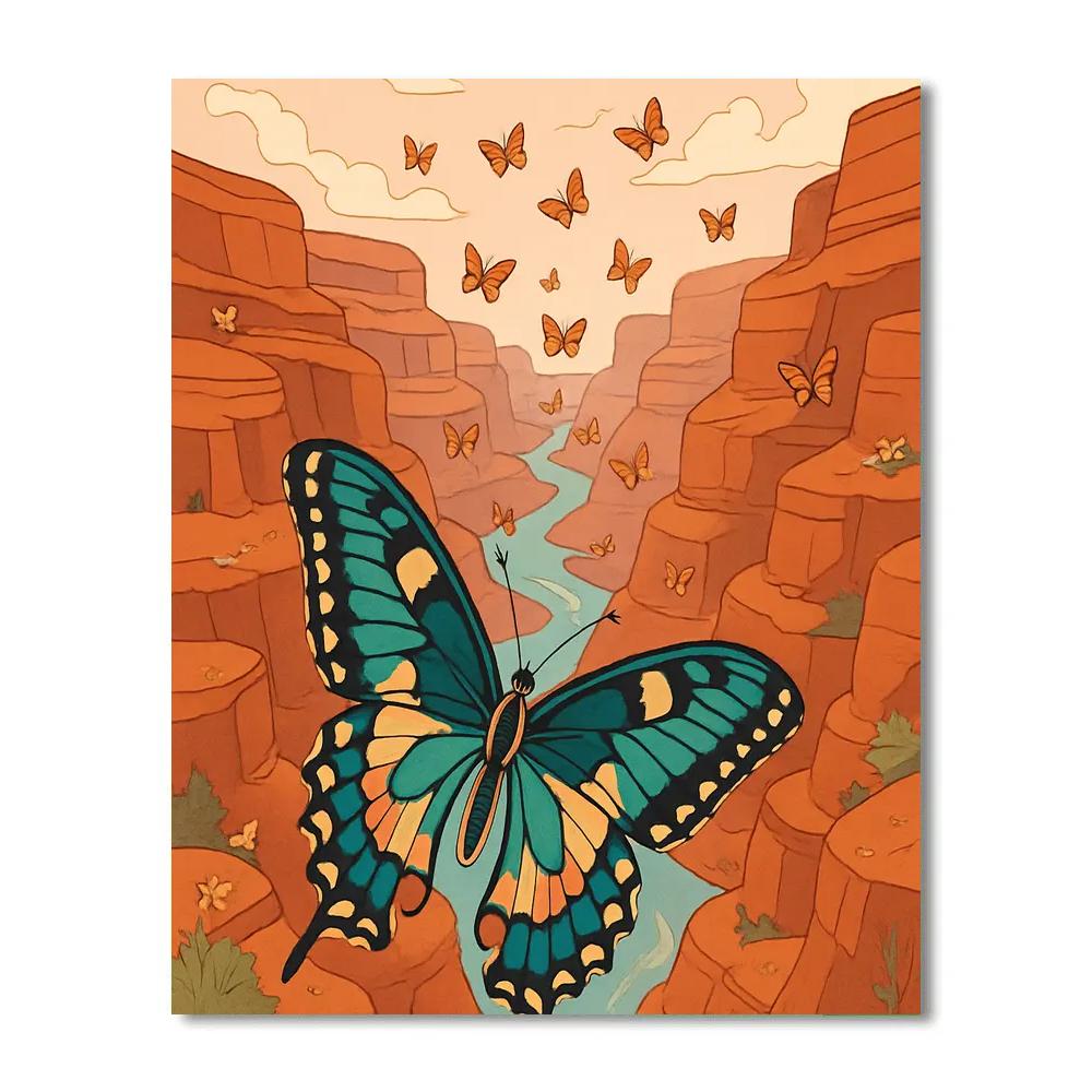 Canyon Echo Butterfly Migration paint by numbers