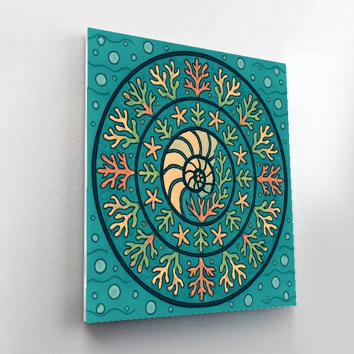 Kaleidoscopic Coral Reef Mandala Paint by numbers art