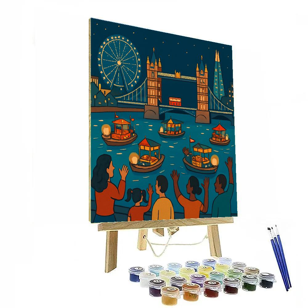 Thames Lantern Regatta In London DIY paint by numbers