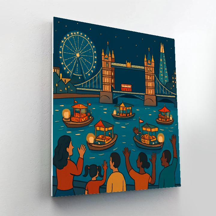 Thames Lantern Regatta In London DIY paint by numbers